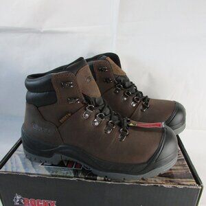 Rocky Women's 9.5 Worksmart Waterproof Saefty Toe Lace Up Work Boots Brown